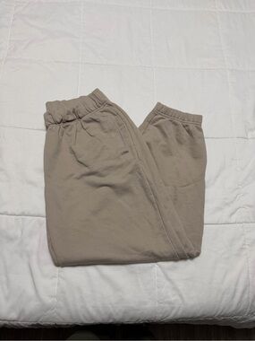 aerie Stone Taupe Elastic Waist Joggers